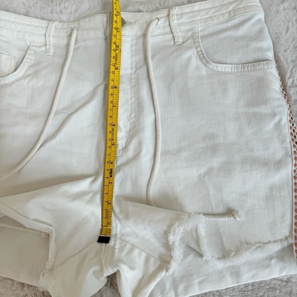 Anthropologie Faustine Embroidered Drawstring Waist Shorts Womens Size 30 White - Picture 9 of 14